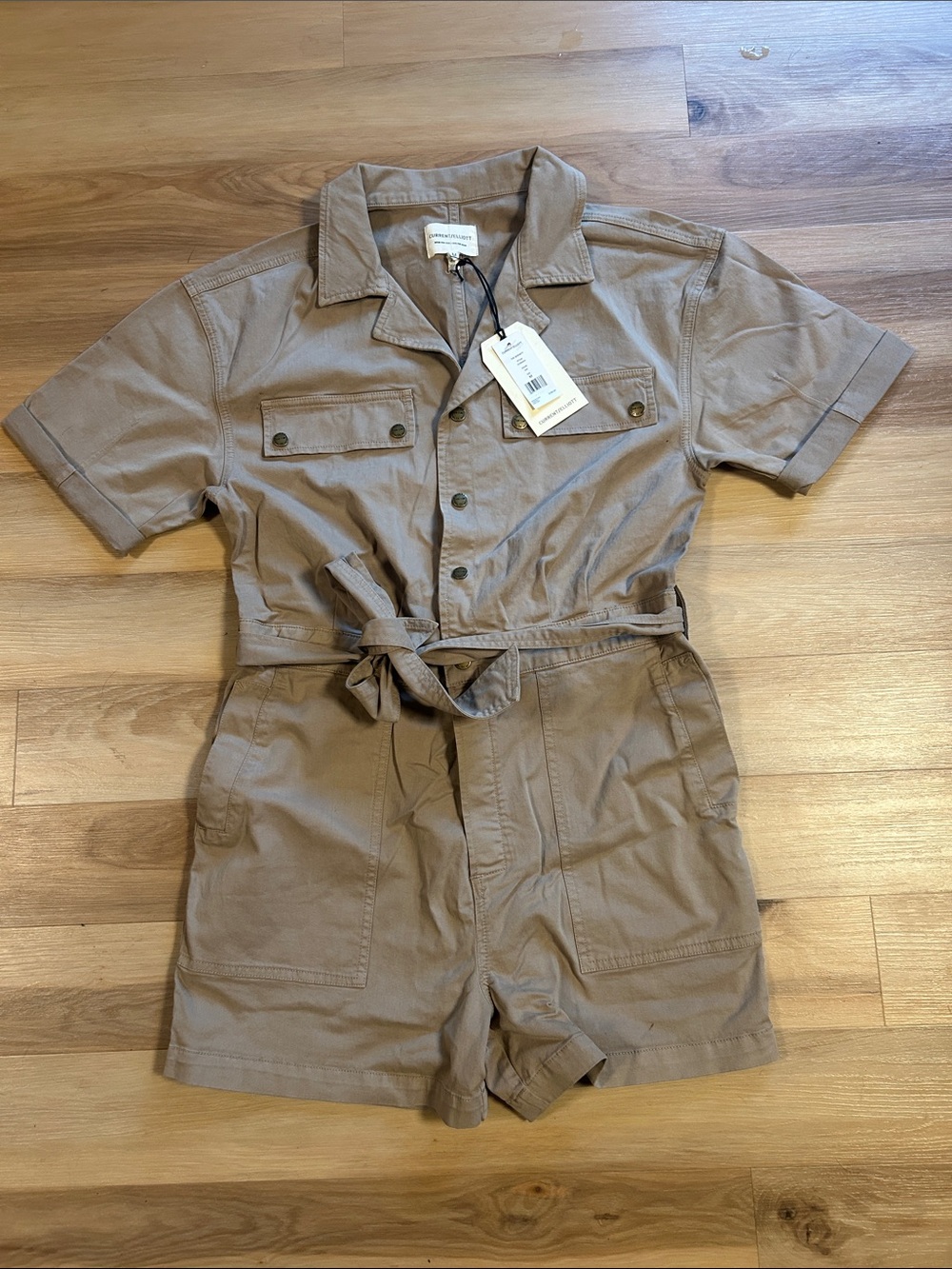 NWT Current/Elliot Serenity Utility Romper Size M in Oak